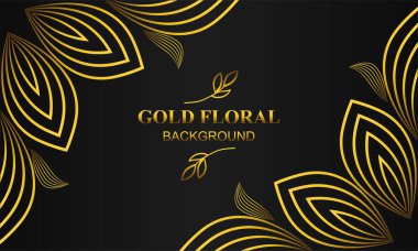 Çiçekli, çiçekli ve yapraklı güzel altın çiçekli arkaplan