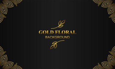 Çiçekli, çiçekli ve yapraklı güzel altın çiçekli arkaplan