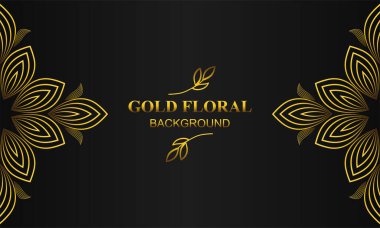 Çiçekli, çiçekli ve yapraklı güzel altın çiçekli arkaplan