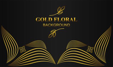 Çiçek ve yaprak süsü olan zarif altın bir arkaplan.