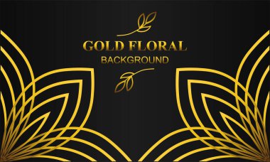 Çiçek ve yaprak süsü olan zarif altın bir arkaplan.