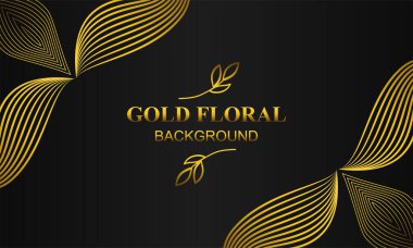 Çiçek ve yaprak süsü olan zarif altın bir arkaplan.