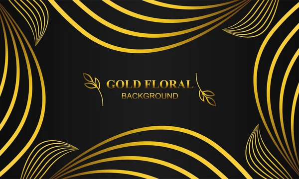 Bonito Elegante Fundo Floral Ouro Com Ornamento Floral Folha —  Vetores de Stock