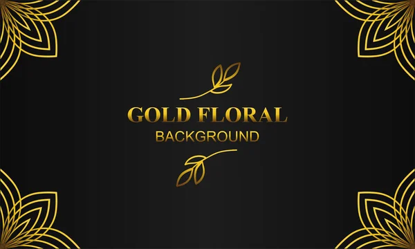 Schöne Elegante Gold Floralen Hintergrund Mit Floralen Und Blatt Ornament — Stockvektor