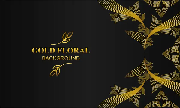 Елегантний Золотий Квітковий Фон Квітковим Листовим Орнаментом — стоковий вектор