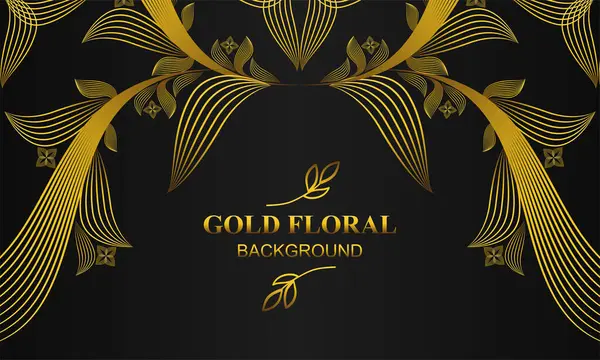 Elegante Gold Floralen Hintergrund Mit Floralen Und Blatt Ornament — Stockvektor