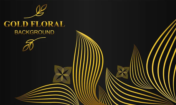 Hochwertige Elegante Gold Floralen Hintergrund Mit Floralen Und Blatt Ornament — Stockvektor