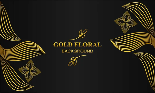 Hochwertige Elegante Gold Floralen Hintergrund Mit Floralen Und Blatt Ornament — Stockvektor