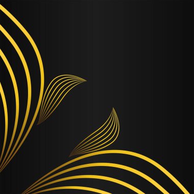 Siyah arkaplanda zarif altın çerçeve sınır dekorasyonu tasarımı