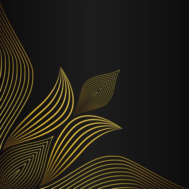 Zarif altın çiçekli çerçeve sınır dekorasyonu tasarımı