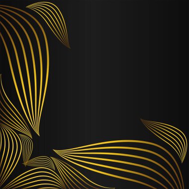 Zarif altın çiçekli çerçeve sınır dekorasyonu tasarımı