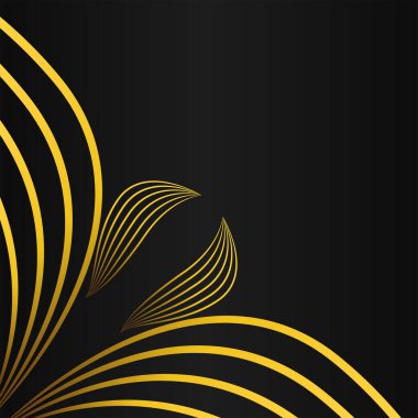 Zarif altın çiçekli çerçeve sınır dekorasyonu tasarımı