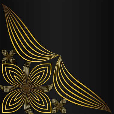 Zarif altın çiçekli çerçeve sınır dekorasyonu tasarımı