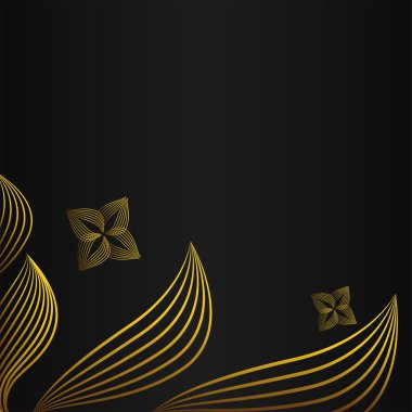 lüks altın çiçekli çerçeve sınır dekorasyonu tasarımı