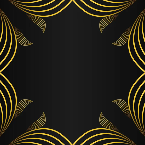 Cadre Bordure Décoration Design Sur Fond Noir — Image vectorielle