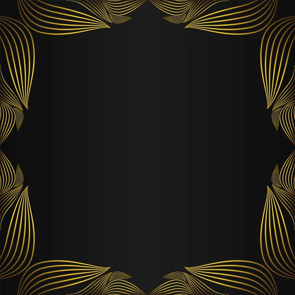 Frame Border Decoration Design Black Background — Stock Vector