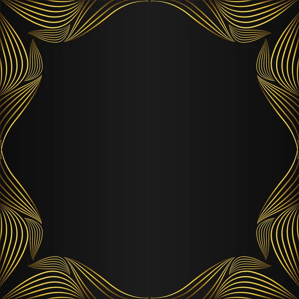 Frame Border Decoration Design Black Background — Stock Vector