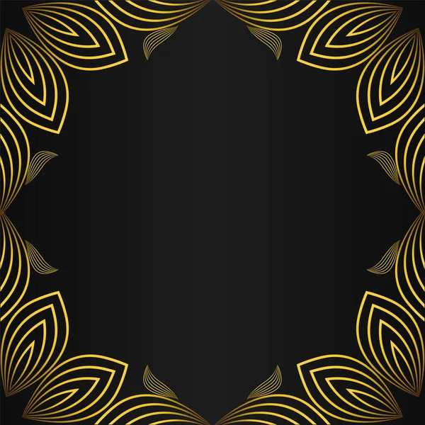 Элегантный Дизайн Рамы Золота Черном Фоне — стоковый вектор