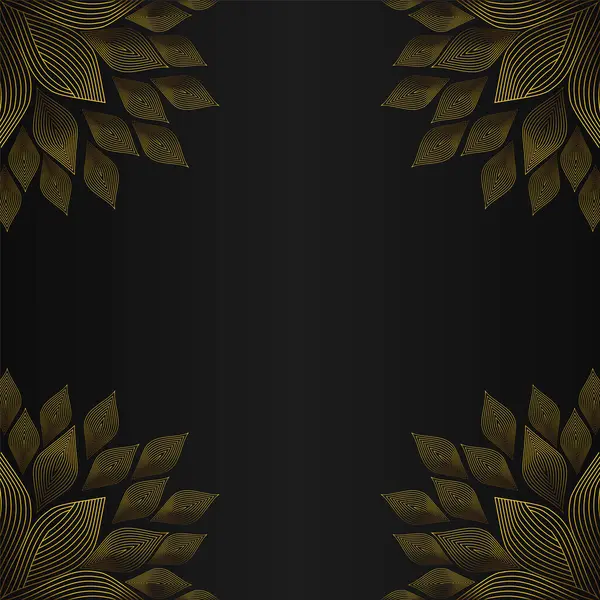 Элегантный Дизайн Рамы Золота Черном Фоне — стоковый вектор