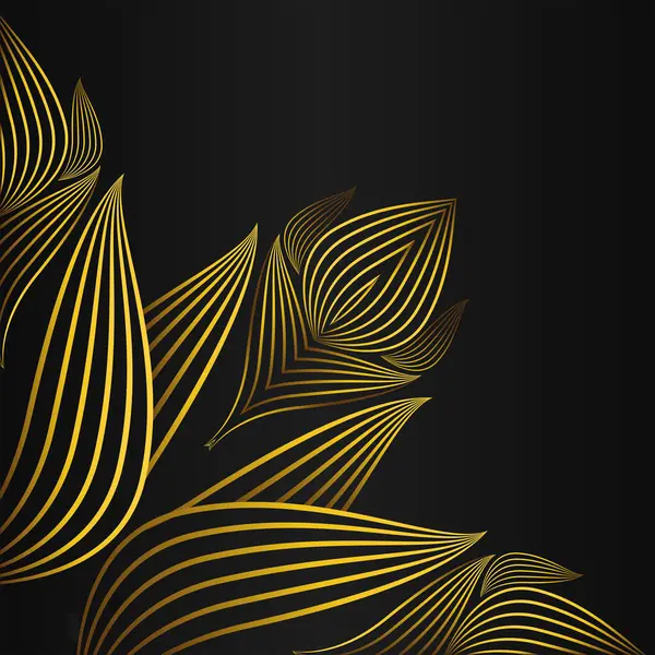 Zarif Altın Çiçekli Çerçeve Sınır Dekorasyonu Tasarımı — Stok Vektör