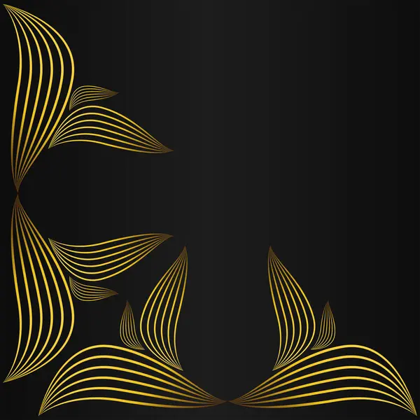 Elegantní Zlatý Květinový Rám Okraj Dekorace Design — Stockový vektor