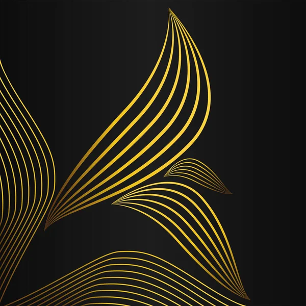 Zarif Altın Çiçekli Çerçeve Sınır Dekorasyonu Tasarımı — Stok Vektör