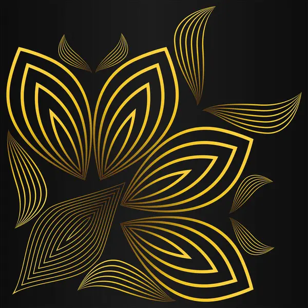 Elegant Gold Floral Frame Border Decoration Design — Stock Vector