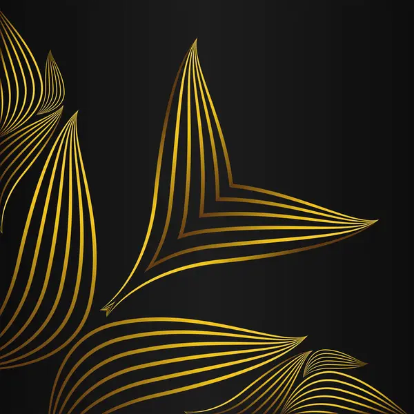 Elegante Oro Marco Floral Borde Decoración Diseño — Vector de stock