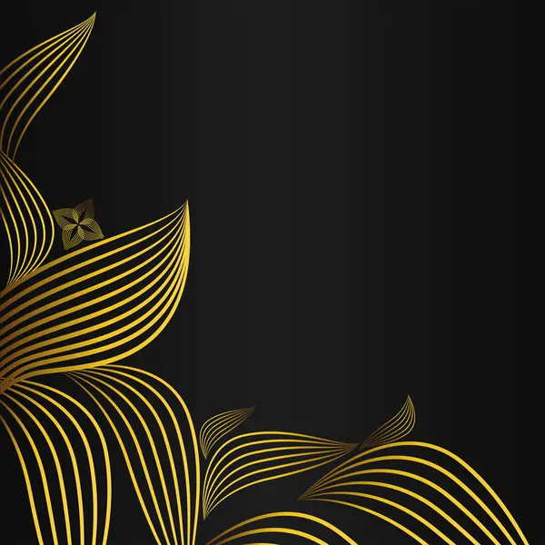 Elegancki Złoty Kwiatowy Ramka Obramowanie Dekoracji — Wektor stockowy