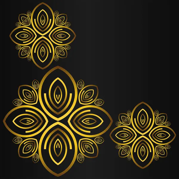 エレガントな金の花の枠の境界の装飾の設計 — ストックベクタ