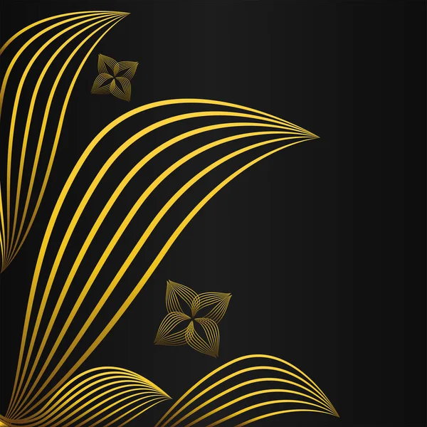 Luxus Elegáns Arany Virágos Keret Határ Dekoráció Design — Stock Vector