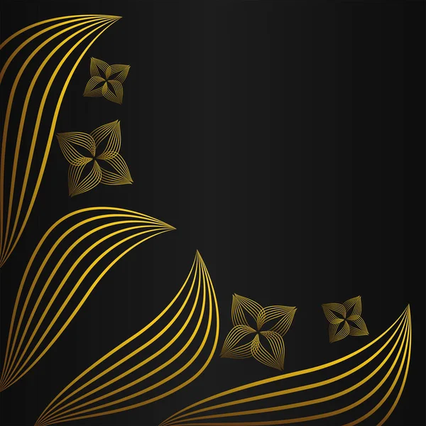 Lyx Elegant Guld Blommig Ram Gräns Dekoration Design — Stock vektor