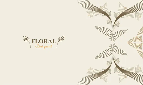 Bloemige Achtergrond Met Abstracte Natuurlijke Vorm Blad Bloemen Ornament Zachte — Stockvector