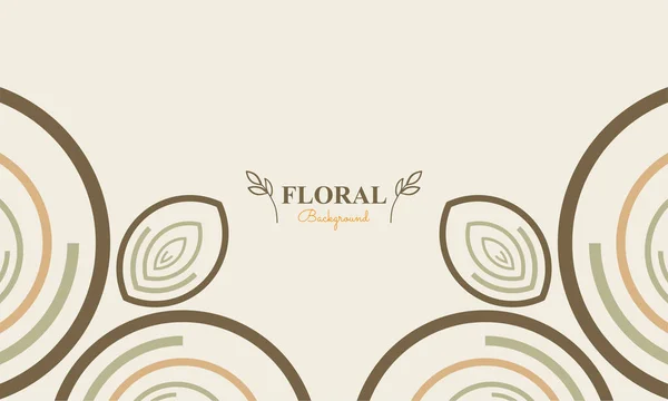 Fond Floral Avec Forme Naturelle Abstraite Feuille Ornement Floral Dans — Image vectorielle