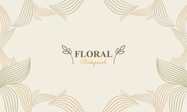 Natürliche Florale Hintergrund Mit Abstrakten Natürlichen Form Blatt Und Floralen — Stockvektor