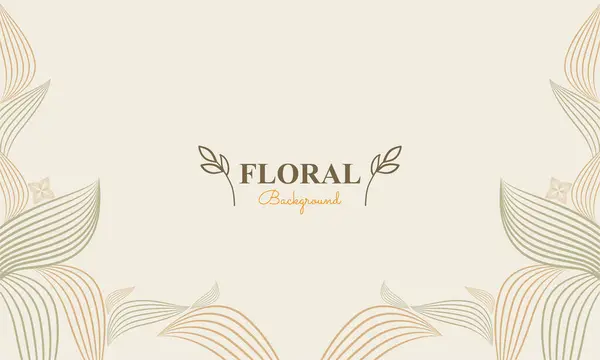 Sfondo Floreale Naturale Con Astratta Forma Naturale Foglia Ornamento Floreale — Vettoriale Stock