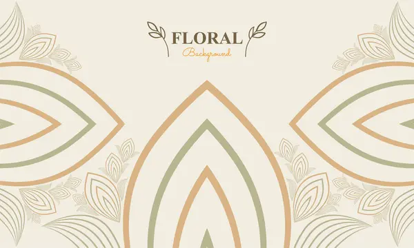 柔らかいパステルカラースタイルの抽象的な自然な形 葉と花の装飾の花の背景 — ストックベクタ