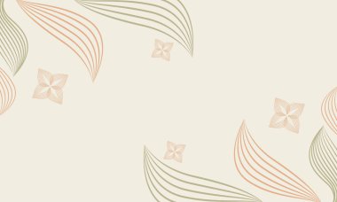 Soyut doğal şekilli soyut çiçek arkaplanı, yumuşak renk tasarımlı yaprak ve çiçek süsü