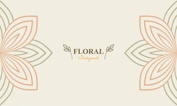 Abstracte Florale Achtergrond Met Abstracte Natuurlijke Vorm Blad Bloemen Ornament — Stockvector