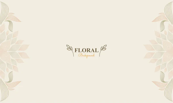 Abstracte Florale Achtergrond Met Abstracte Natuurlijke Vorm Blad Bloemen Ornament — Stockvector