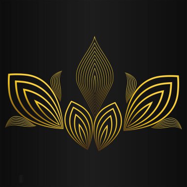 Soyut lüks altın çiçekli süsleme tasarımı