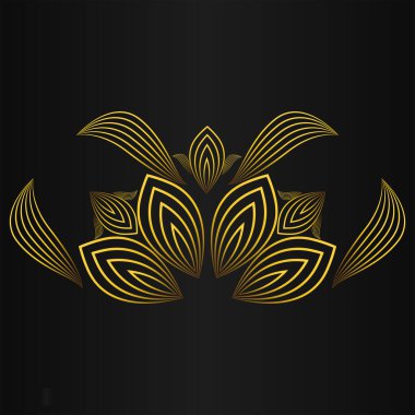 Soyut lüks altın çiçekli süsleme tasarımı