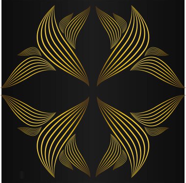 Soyut lüks altın çiçekli süsleme tasarımı