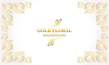 Çiçek ve yaprak süslemeli zarif beyaz altın çiçek arkaplanı
