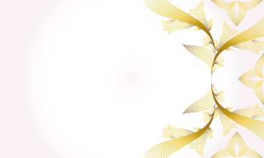 Çiçek ve yaprak süslemeli zarif beyaz altın çiçek arkaplanı