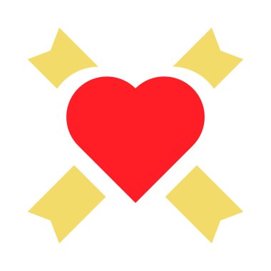 Kırmızı Kalp ikonu. Sevgililer Günü için tasarım ögesi