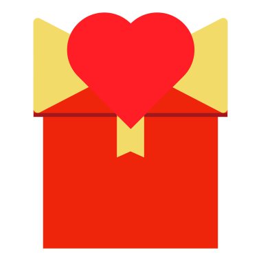 Kırmızı Kalp ikonu. Sevgililer Günü için tasarım ögesi