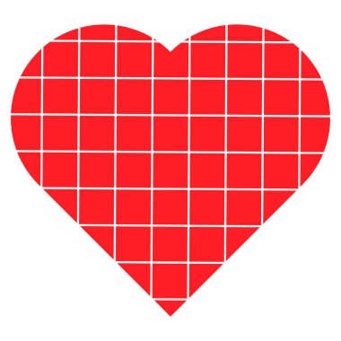 Kırmızı kalp aşk ikonu. Sevgililer Günü için tasarım ögesi