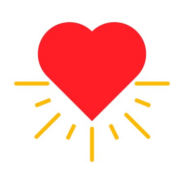 Kırmızı kalp aşk ikonu. Sevgililer Günü için tasarım ögesi