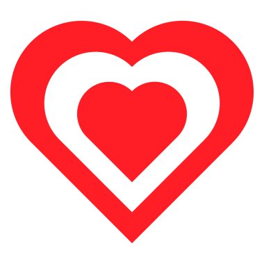 Kırmızı kalp aşk ikonu. Sevgililer Günü için tasarım ögesi